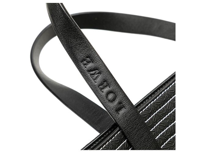 Bolso tote de cuero negro Anagram LOEWE - vista 10