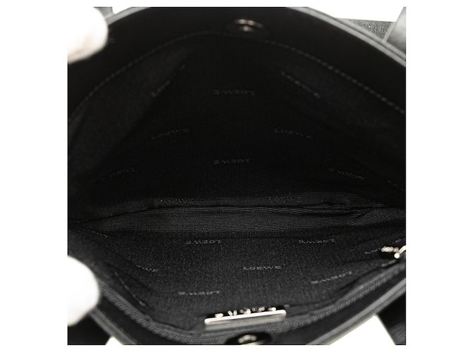 Bolso tote de cuero negro Anagram LOEWE - vista 4