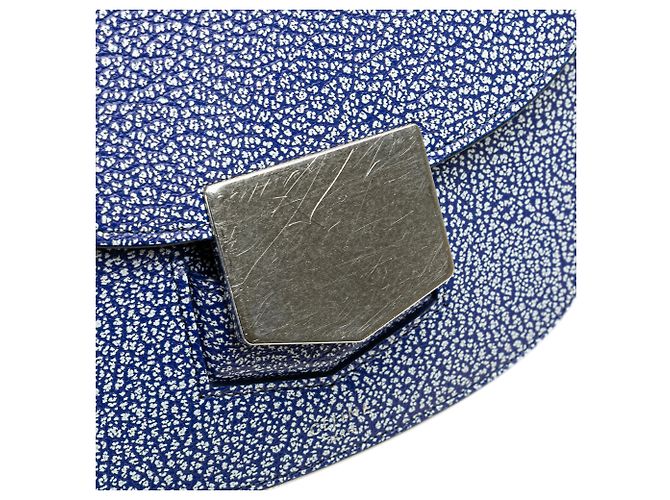 Céline Celine Blu Piccolo Trotteur in Pelle di Capra - vista 10