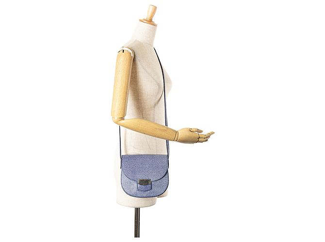 Céline Celine Blu Piccolo Trotteur in Pelle di Capra - vista 15