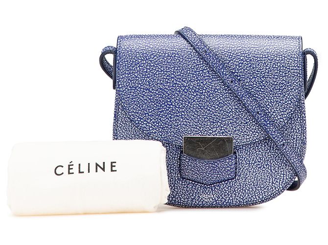 Céline Celine Blu Piccolo Trotteur in Pelle di Capra - vista 16