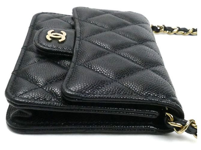 Wallet On Chain Portafoglio Chanel On Chain Nero - vista 3