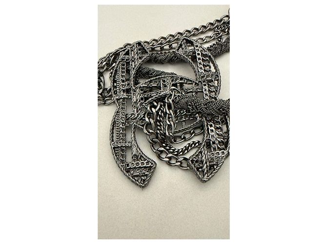 Coco Crush Collana Chanel CC Argentata Metallo Argento - vista 10