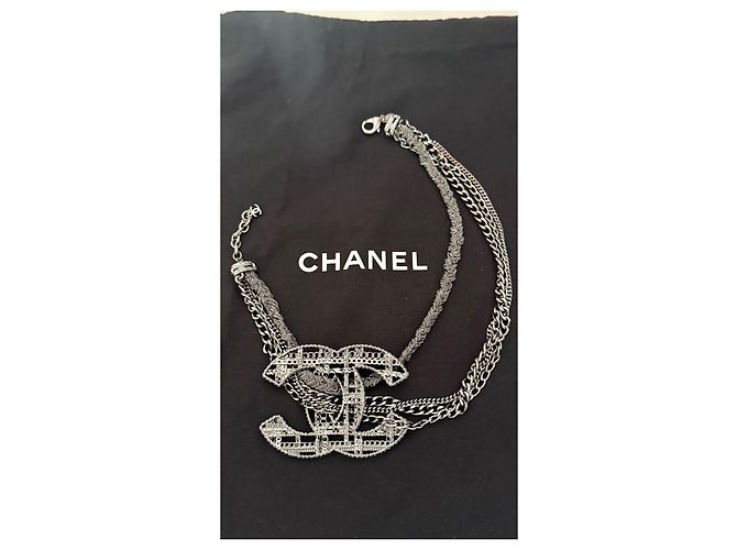Coco Crush Collana Chanel CC Argentata Metallo Argento - vista 12