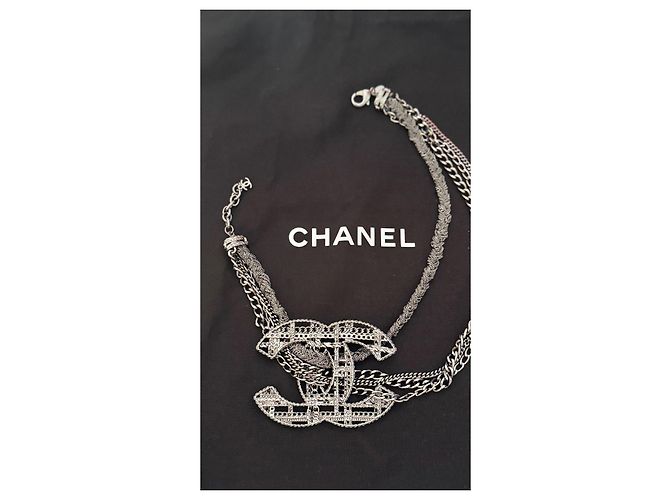 Coco Crush Collana Chanel CC Argentata Metallo Argento - vista 13