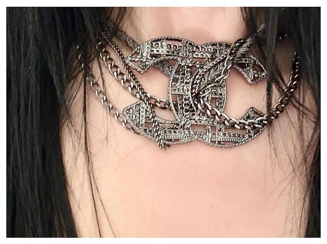 Coco Crush Collana Chanel CC Argentata Metallo Argento - vista 2