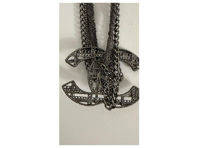 Coco Crush Collana Chanel CC Argentata Metallo Argento - vista 3