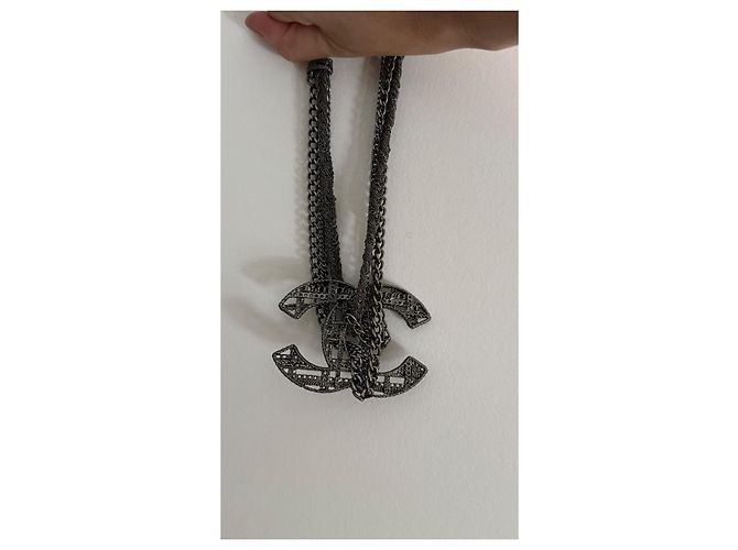 Coco Crush Collana Chanel CC Argentata Metallo Argento - vista 4