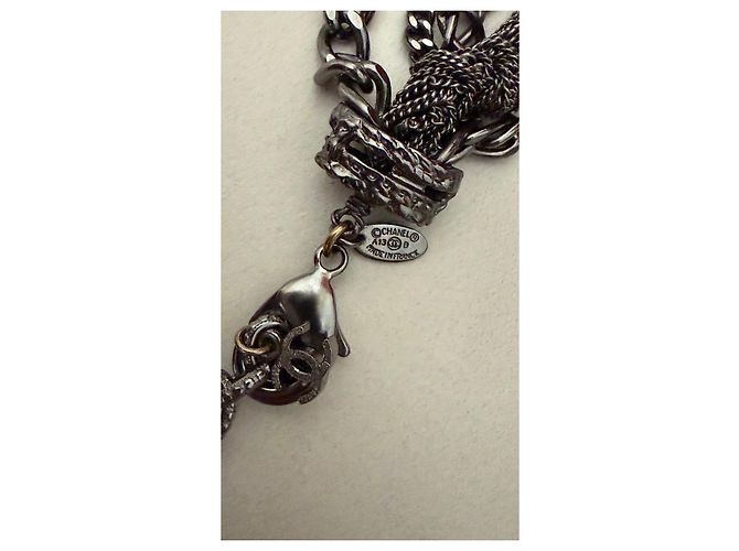 Coco Crush Collana Chanel CC Argentata Metallo Argento - vista 7