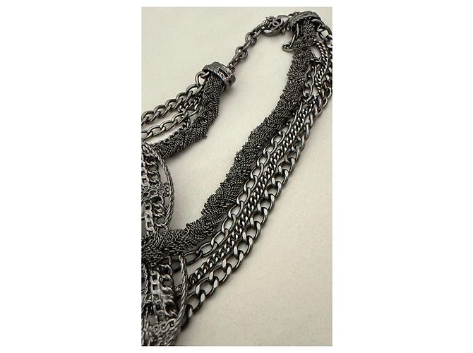 Coco Crush Collana Chanel CC Argentata Metallo Argento - vista 9