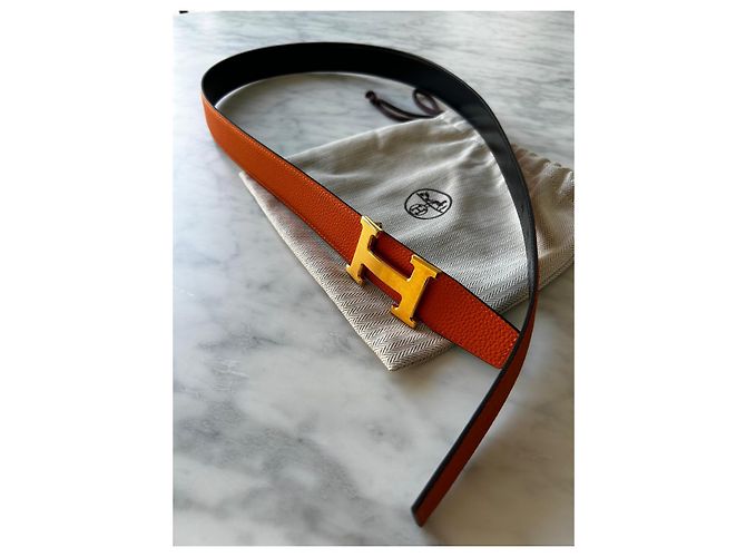 Constance Hermès Gürtel aus Leder Orange - Ansicht 3
