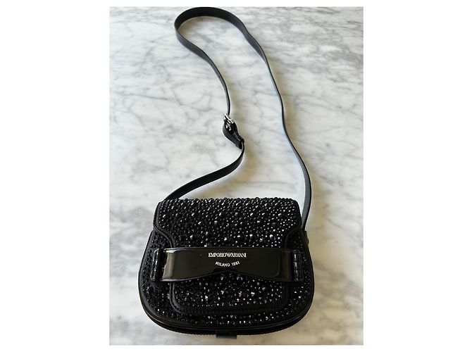 Borsa a mano Emporio Armani in pelle nera - vista 4