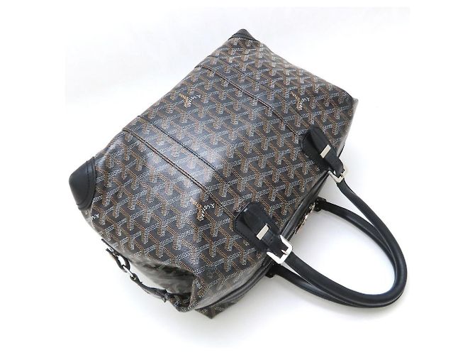 Borsa Goyard Boeing 30 in tela rivestita nera e pelle - vista 3