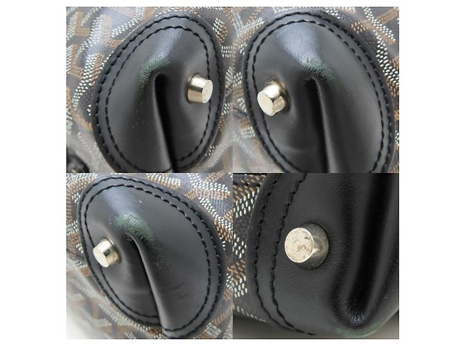 Borsa Goyard Boeing 30 in tela rivestita nera e pelle - vista 5