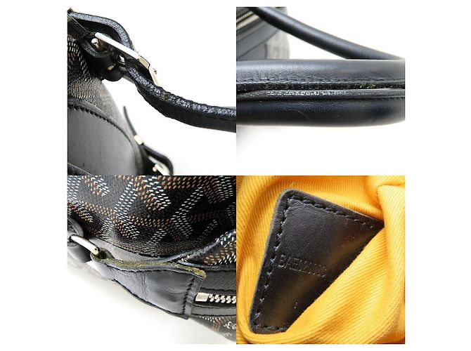 Borsa Goyard Boeing 30 in tela rivestita nera e pelle - vista 6