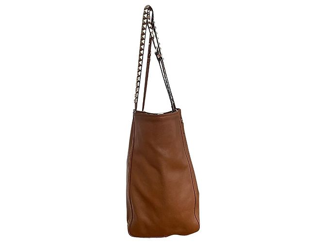 Borsa shopper Prada in pelle marrone cognac - vista 2