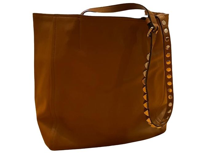 Borsa shopper Prada in pelle marrone cognac - vista 4