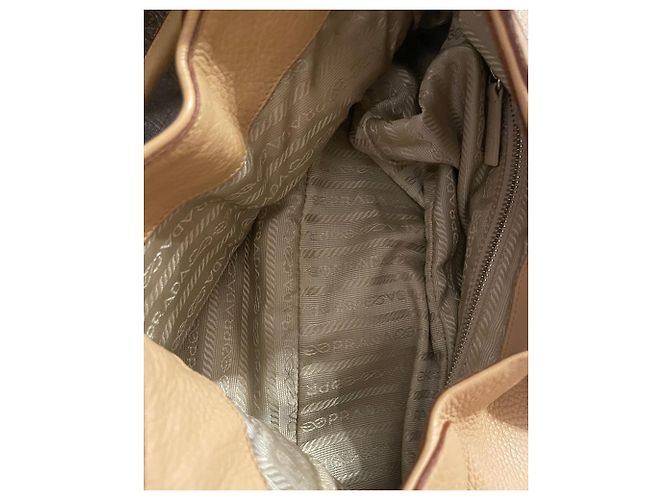 Borsa a spalla Prada Moon Bag Beige in pelle - vista 5