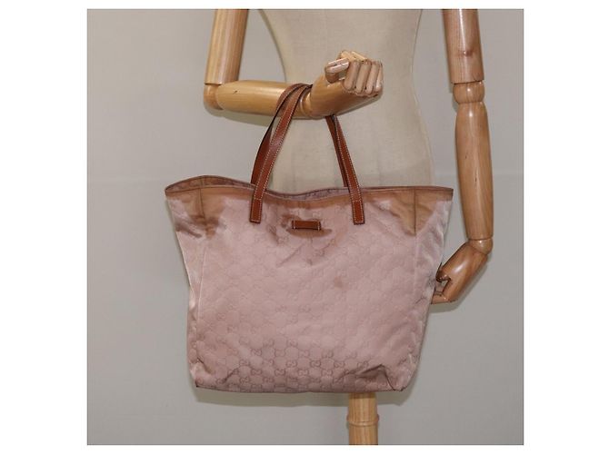 Borsa a mano in tela GG GUCCI Rosa 282439 Auth hk2599 - vista 21