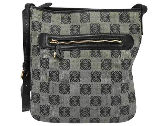 LOEWE anagramma Borsa a Spalla PVC Grigio Oro Auth yk18308 Marrone D'oro - vista 13