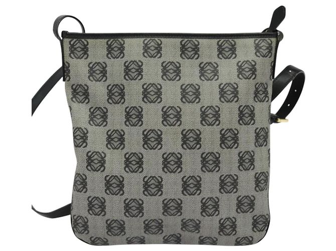 LOEWE anagramma Borsa a Spalla PVC Grigio Oro Auth yk18308 Marrone D'oro - vista 2