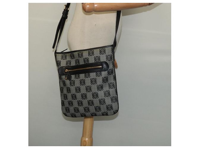 LOEWE anagramma Borsa a Spalla PVC Grigio Oro Auth yk18308 Marrone D'oro - vista 23