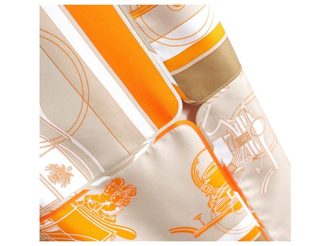 Hermès Beige/Palomi Seidenkleid mit Trägern Orange - Ansicht 4