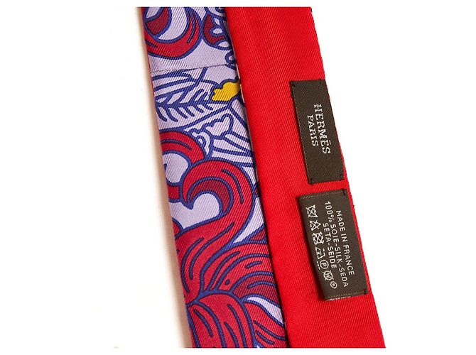 Hermès Foulard Lien Twillon 193 Seta Rossa XXL Twilly Scarf Tie Hermes Rosso - vista 3
