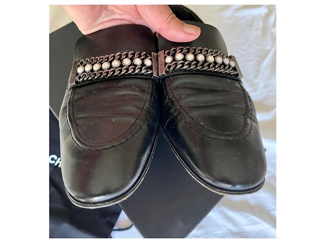 Mocassini Chanel Neri Argento 37.5 Nero - vista 4