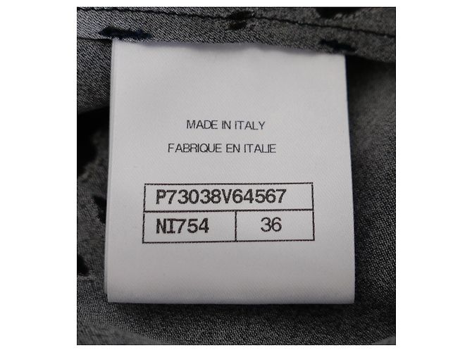 Falda larga Devore gris con logo CC de Chanel Pre Fall 2022 - vista 8