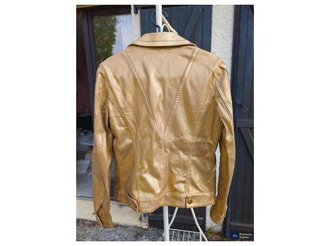 Giacca Louis Vuitton in denim di cotone oro D'oro - vista 3