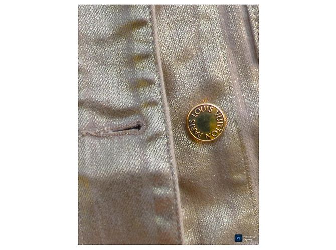 Giacca Louis Vuitton in denim di cotone oro D'oro - vista 4