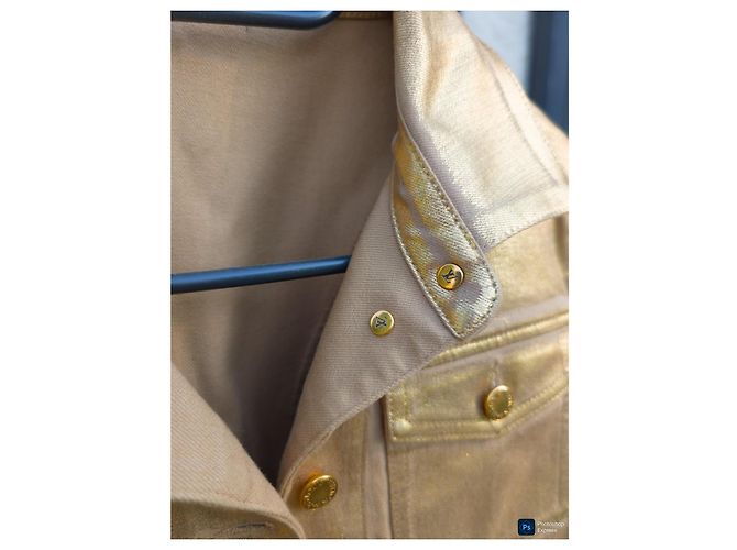 Giacca Louis Vuitton in denim di cotone oro D'oro - vista 5