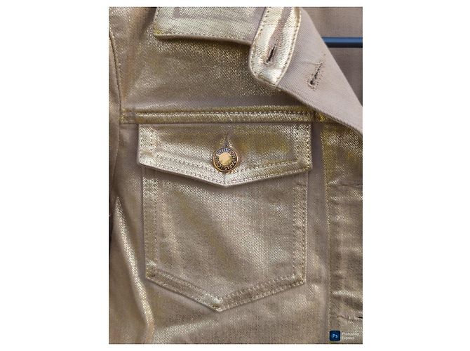 Giacca Louis Vuitton in denim di cotone oro D'oro - vista 8