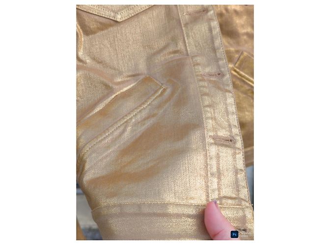 Giacca Louis Vuitton in denim di cotone oro D'oro - vista 9