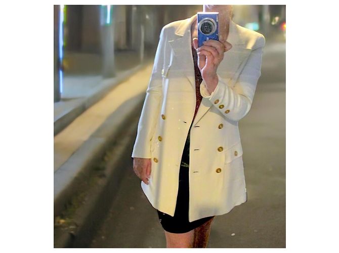 Giacca Lunga Bianca Chanel con Bottoni Dorati Bianco - vista 5