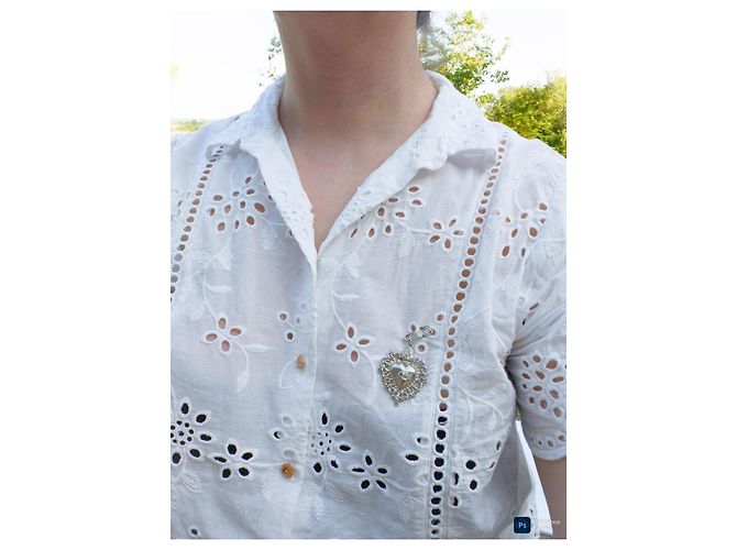 Spilla Cuore Christian Lacroix Pizzo Argento Silver hardware - vista 4