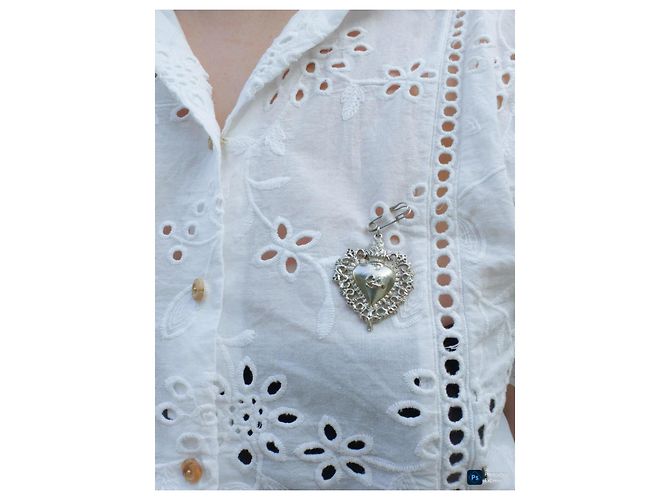 Spilla Cuore Christian Lacroix Pizzo Argento Silver hardware - vista 5