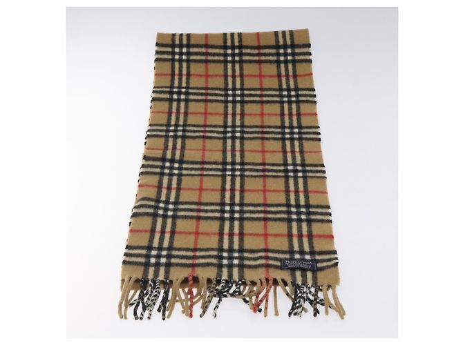 Autre Marque Sciarpa in cashmere Burberrys Nova Check Beige Auth am8416 - vista 2