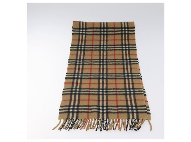Autre Marque Sciarpa in cashmere Burberrys Nova Check Beige Auth am8416 - vista 4