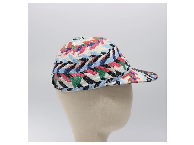 Chanel Cappellino Airline in Cotone Multicolore CC Auth BA2344 - vista 5