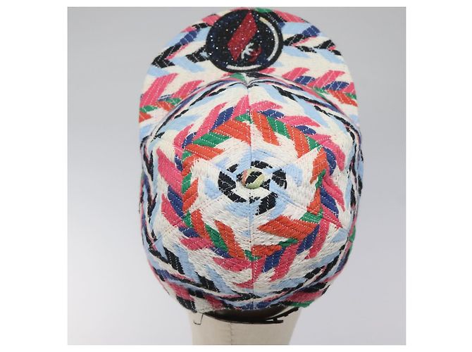 Chanel Cappellino Airline in Cotone Multicolore CC Auth BA2344 - vista 6