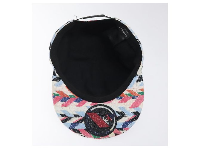Chanel Cappellino Airline in Cotone Multicolore CC Auth BA2344 - vista 8