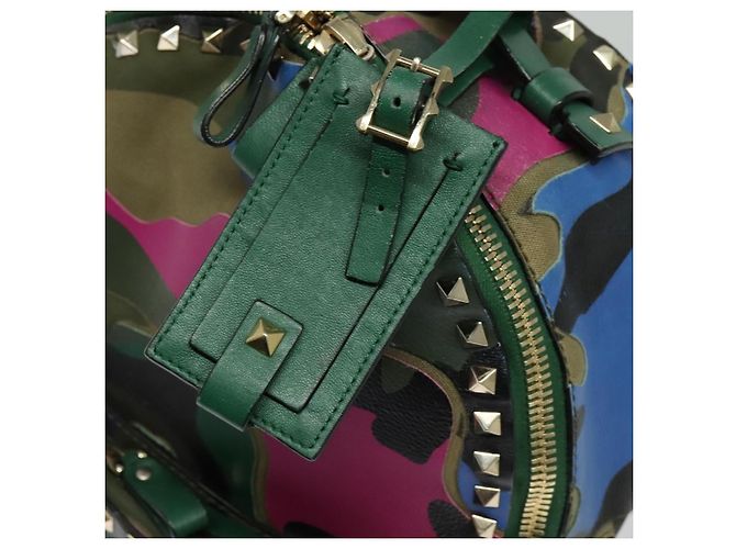 VALENTINO Studs Backpack Leather Camouflage Auth BA2454 - view 10