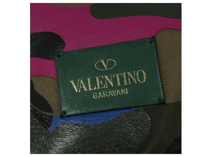 VALENTINO Studs Backpack Leather Camouflage Auth BA2454 - view 17