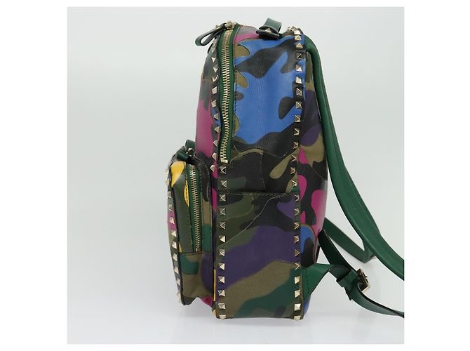 VALENTINO Studs Backpack Leather Camouflage Auth BA2454 - view 3