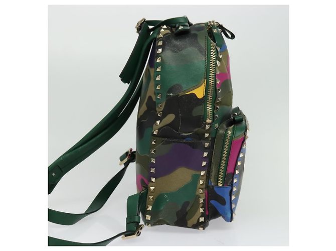 VALENTINO Studs Backpack Leather Camouflage Auth BA2454 - view 4