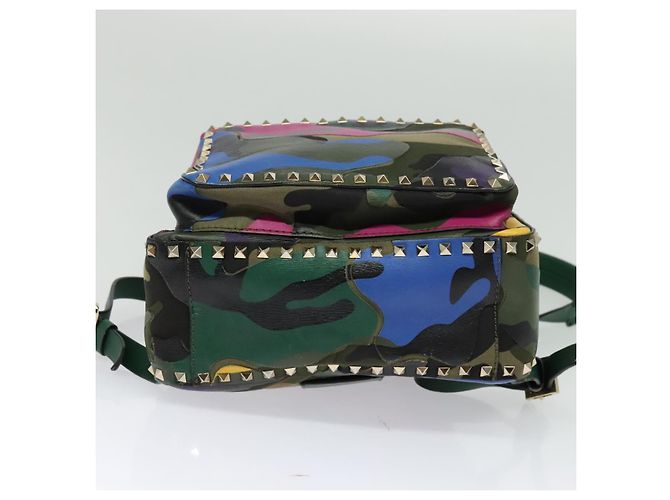 VALENTINO Studs Backpack Leather Camouflage Auth BA2454 - view 5
