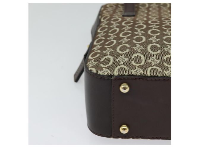 Céline Borsa a mano in tela Macadam Celine C beige e oro Auth BD2013 D'oro - vista 10
