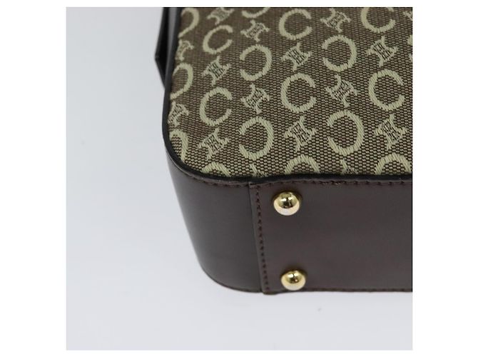 Céline Borsa a mano in tela Macadam Celine C beige e oro Auth BD2013 D'oro - vista 12